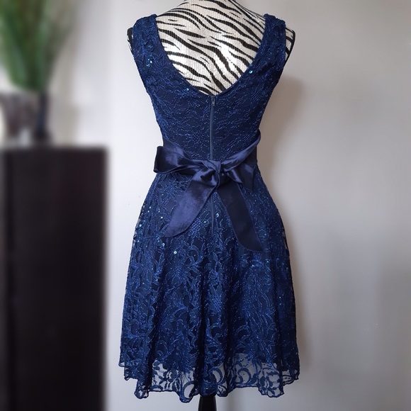 Navy Blue Party Dress - Picture 2 of 4